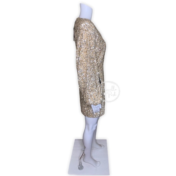 NWT RETROFÊTE Aubrielle sequined gold mini dress - Picture 7 of 11